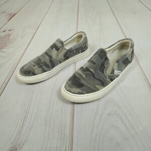 J.Crew Camo Canvas Slip-On Shoe Gray Green 6